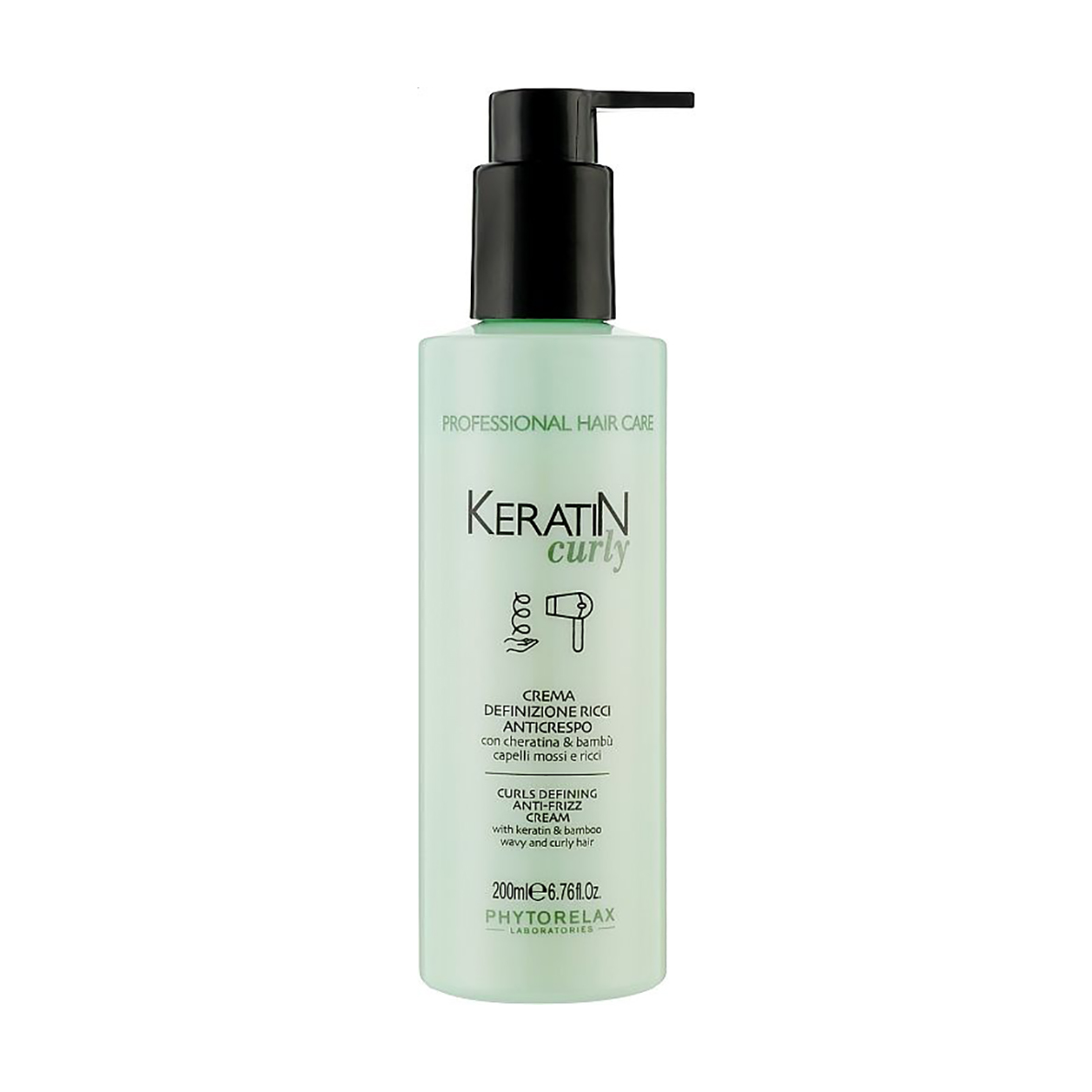 Крем Phytorelax Laboratories Keratin Curly Curls Defining Anti-Frizz Cream для в'юнкого волосся, 200 мл